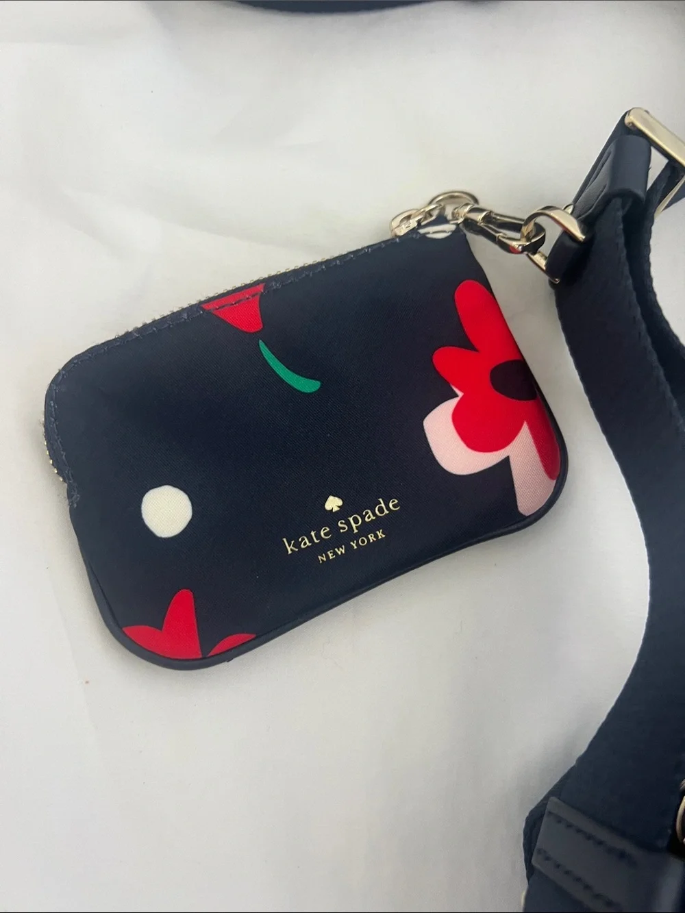 kate spade Chelsea Navy Floral Crossbody with Red and pink Accents - Picture 4 of 14